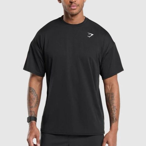 Gymshark Black Oversized Performance Relaxed T Shirt Men’s Sz Large - Picture 2 of 5